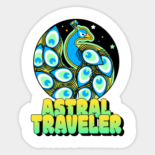 Trippy Peacock Astral Traveler Sticker